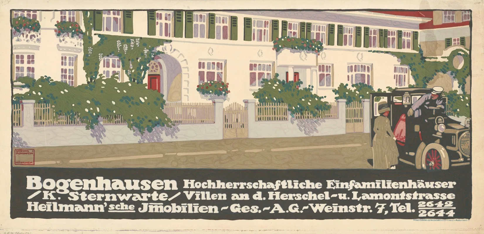 Bogenhausen Hochherrschaftliche Einfamilienhauser Heilmannsche Immobilien Gesellschaft Wall Art by Ludwig Hohlwein - High-Resolution Digital Print