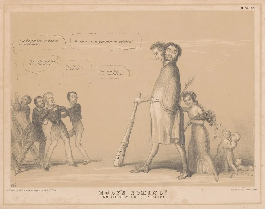 Bogys Coming An Allegory For The Nursery Wall Art by John Doyle - High-Resolution Digital Print