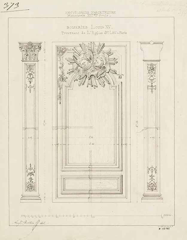 Boiseries Louis Xv Provenant De Leglise Saint Leu Details Darchitecture Wall Art by Auguste Breton - High-Resolution Digital Print