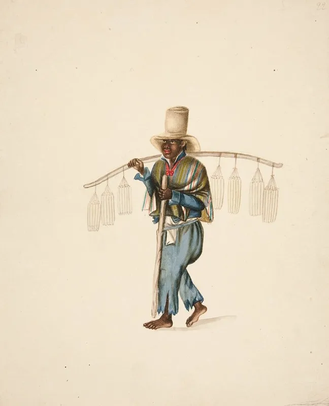 Bolero Indian Man With Staff Wall Art by Francisco Fierro - High-Resolution Digital Print