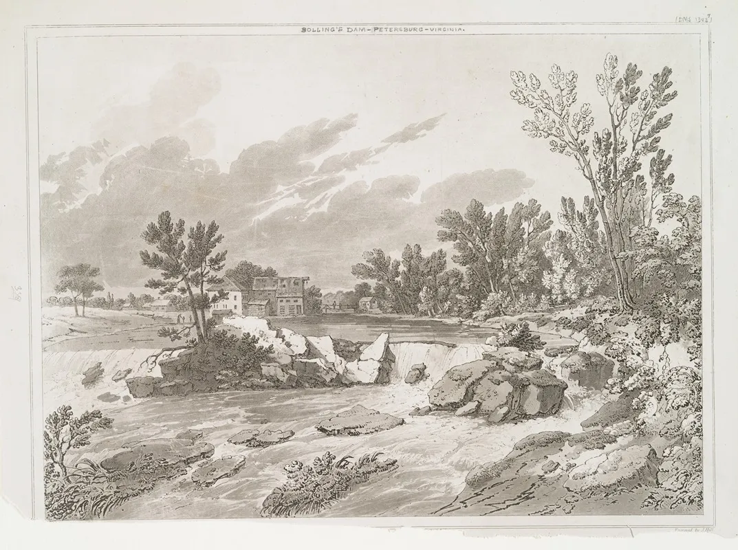 Bollings Dam Near Peterburgh Virginia Wall Art by Joshua Shaw - High-Resolution Digital Print
