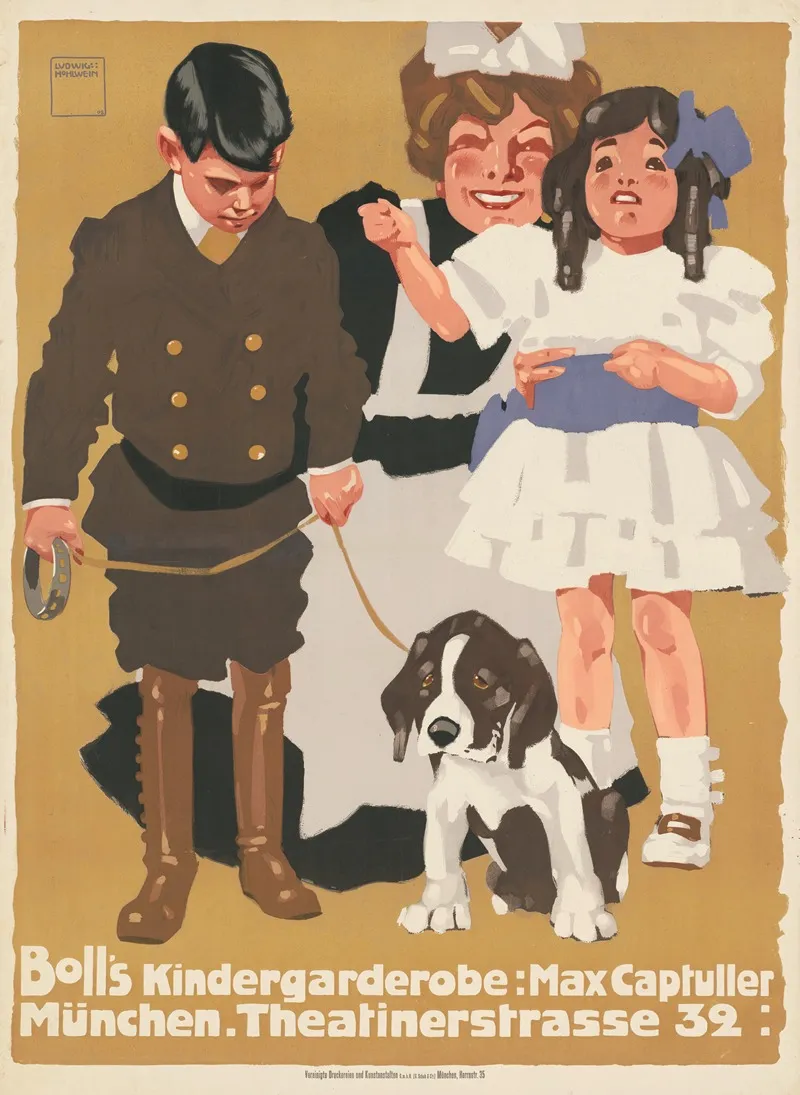 Bolls Kindergarderobe Max Captuller Wall Art by Ludwig Hohlwein - High-Resolution Digital Print