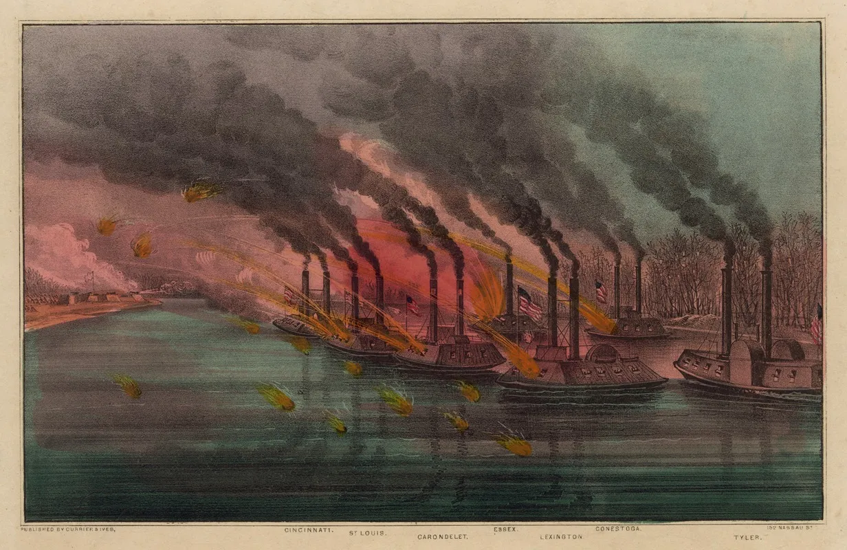 Bombardment And Capture Of Fort Henry Tenn By The Federal Gunboats Under Command Of Commodore Andrew H Foote Feby 6th 1862