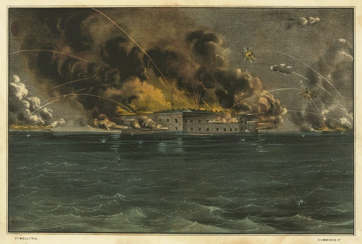 Bombardment Of Fort Sumter Charleston Harbor 12th 13th Of April 1861