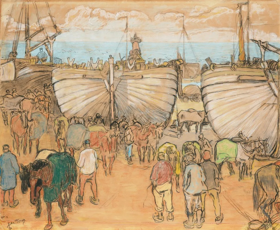 Bommen Op Het Strand Te Katwijk Wall Art by Jan - High-Resolution Digital Print