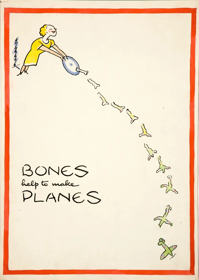Bones Help To Make Planes Wall Art by Cyril Kenneth Bird (Fougasse)   - High-Resolution Digital Print