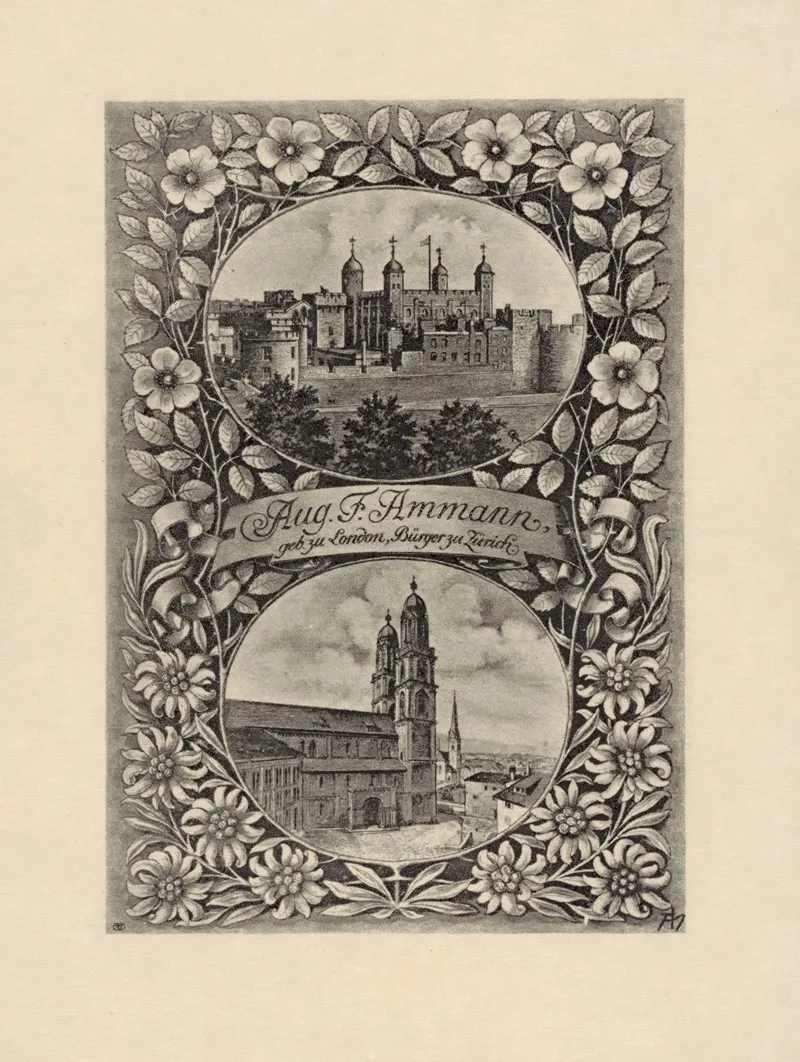 Bookplate Aug F Ammann 2 Wall Art by Hasse Werner Tullberg - High-Resolution Digital Print