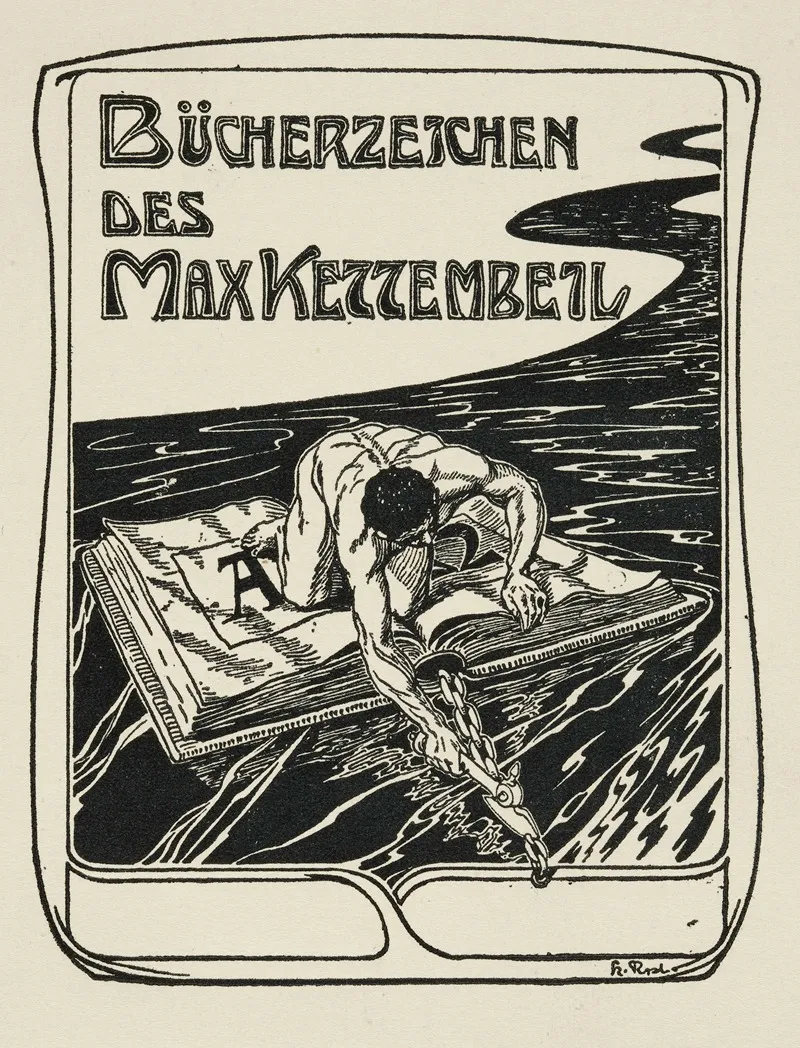 Bookplate Bucherzeichen Des Max Kettembeil Wall Art by Karl Ernst Friedrich Rumpel - High-Resolution Digital Print