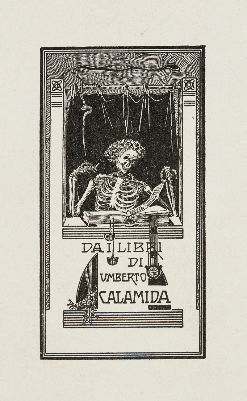 Bookplate Dai Libri Di Umberto Calamida Wall Art by Mario Ceradini - High-Resolution Digital Print
