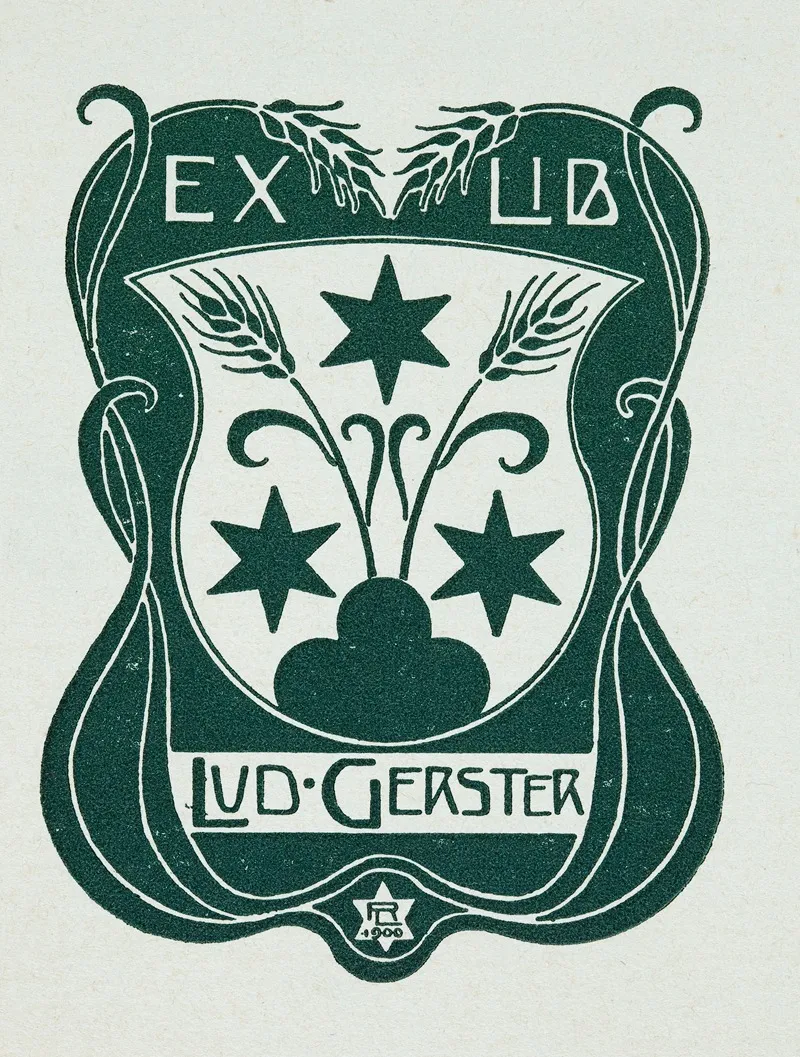 Bookplate Ex Lib Lud Gerster Wall Art by Lorenz Max Rheude - High-Resolution Digital Print