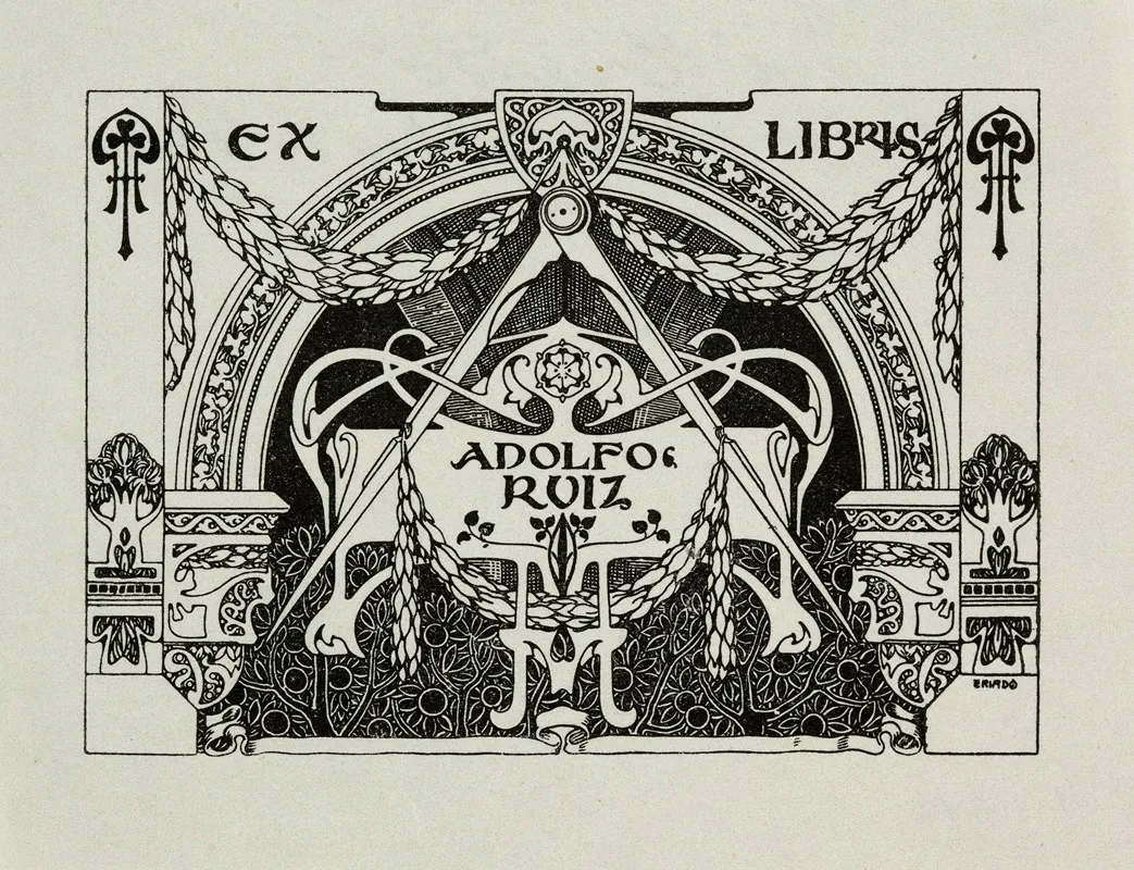 Bookplate Of Adolfo Ruiz Wall Art by José Triadó - High-Resolution Digital Print