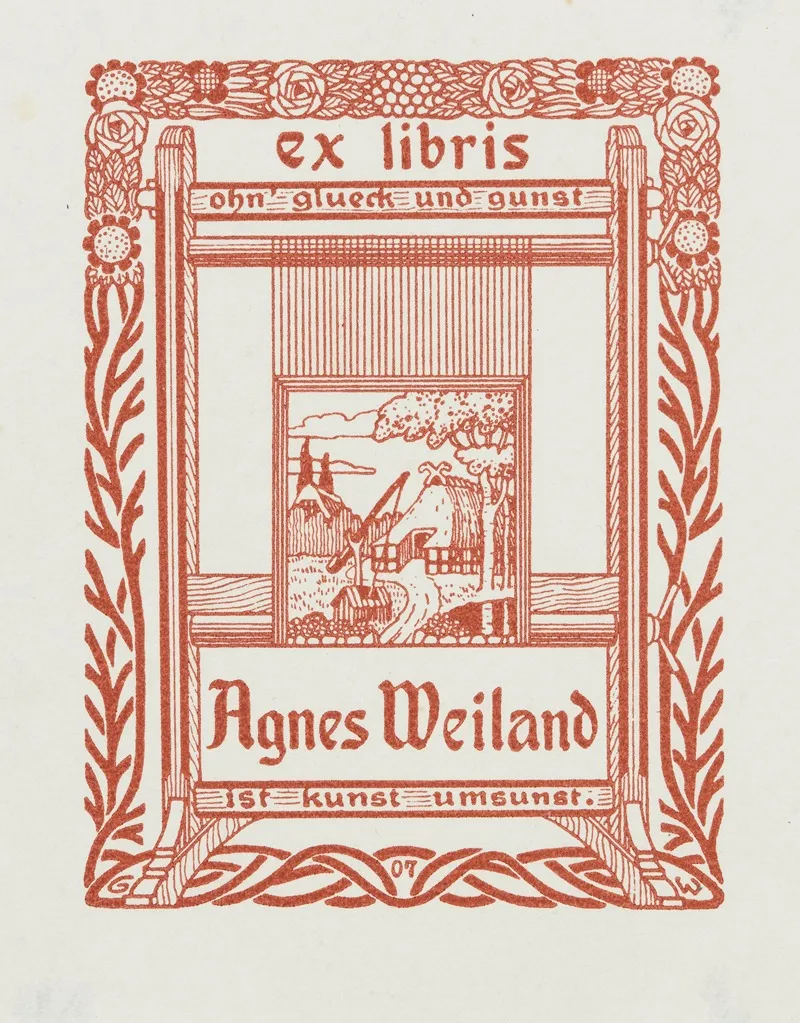 Bookplate Of Agnes Weiland