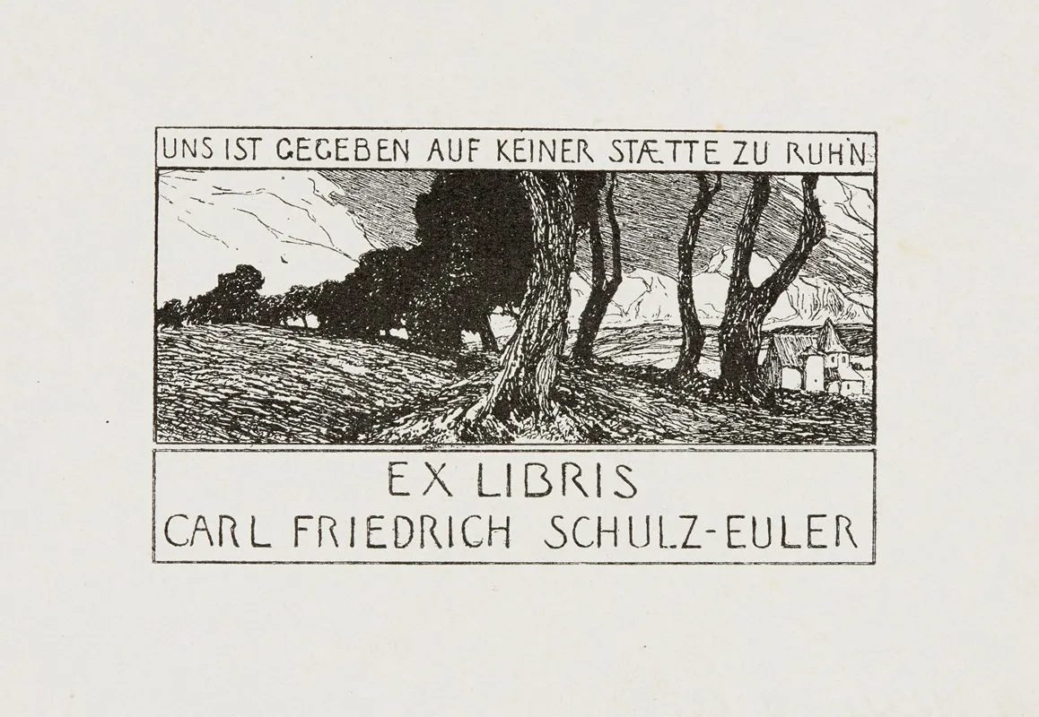 Bookplate Of Carl Friedrich Schulz Euler Wall Art by Otto Ubbelohde - High-Resolution Digital Print