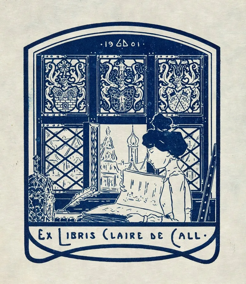 Bookplate Of Claire De Call Wall Art by Georges Demeufve - High-Resolution Digital Print