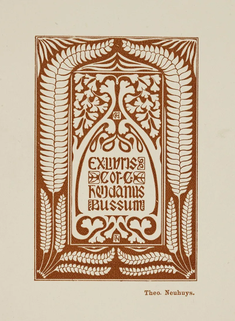 Bookplate Of Cor C Heydanus Bussum Wall Art by Theo Neuhuys - High-Resolution Digital Print
