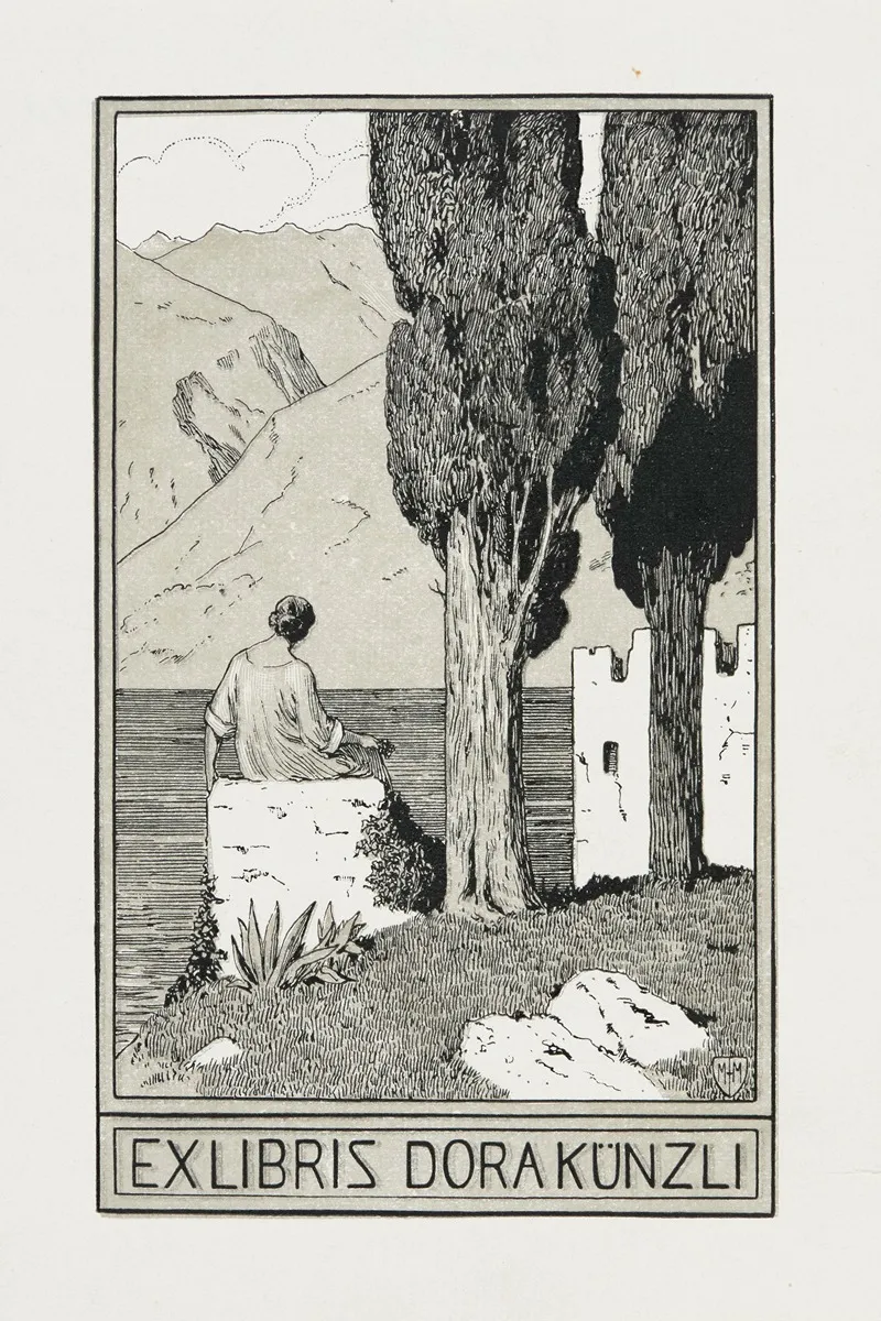 Bookplate Of Dora Kunzli Wall Art by Franz Müller-Münster - High-Resolution Digital Print