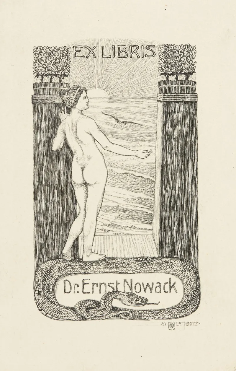 Bookplate Of Dr Ernst Nowack Wall Art by Woldemar Leiteritz - High-Resolution Digital Print