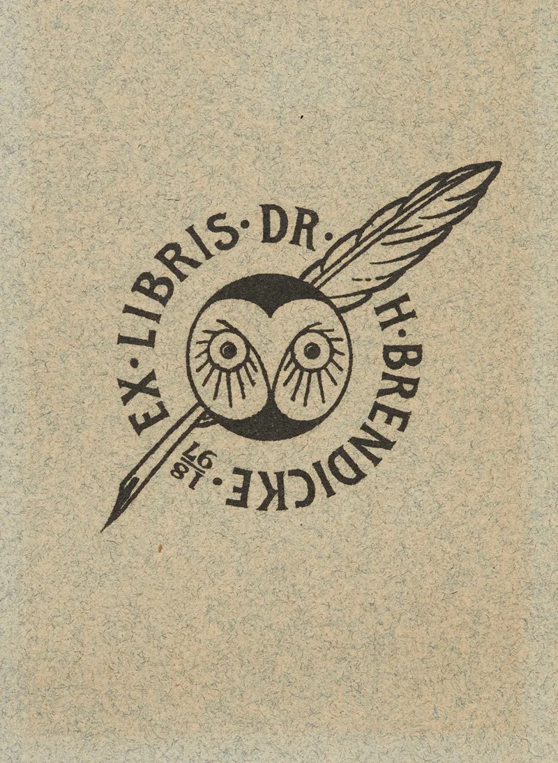 Bookplate Of Dr H Brendicke Wall Art by Adolf Matthias Hildebrandt - High-Resolution Digital Print
