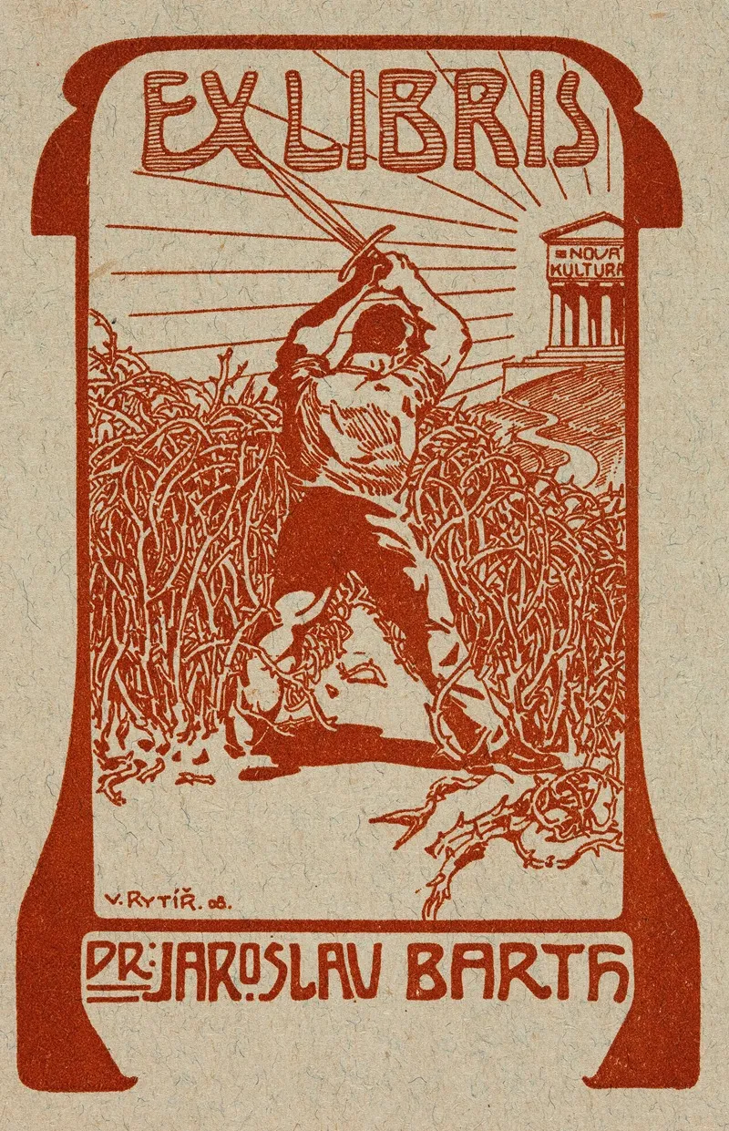 Bookplate Of Dr Jaroslav Barth Wall Art by Vaclav Rytiř - High-Resolution Digital Print