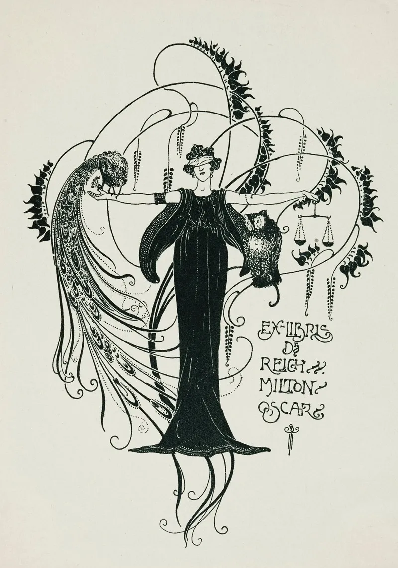 Bookplate Of Dr Reich Milton Oscar Wall Art by Émil Sarkadi - High-Resolution Digital Print