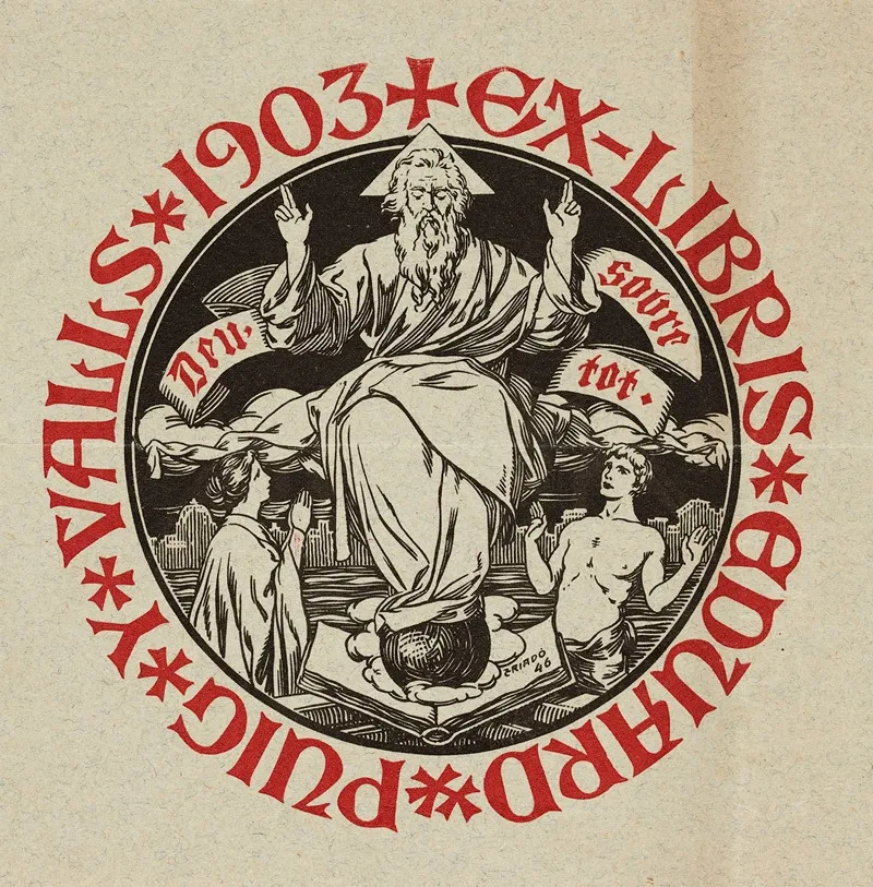 Bookplate Of Eduardo Puig Valls 1903 Wall Art by José Triadó - High-Resolution Digital Print