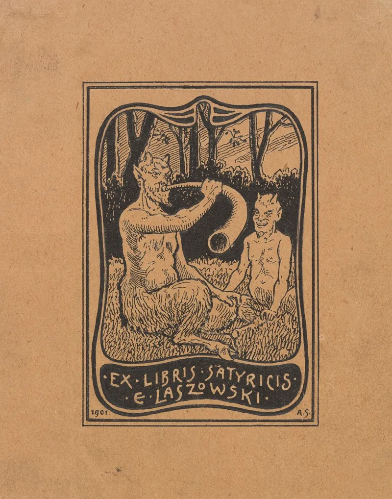 Bookplate Of Emil Laszowski B 1868 2 Wall Art by Antoni Steinbauer - High-Resolution Digital Print