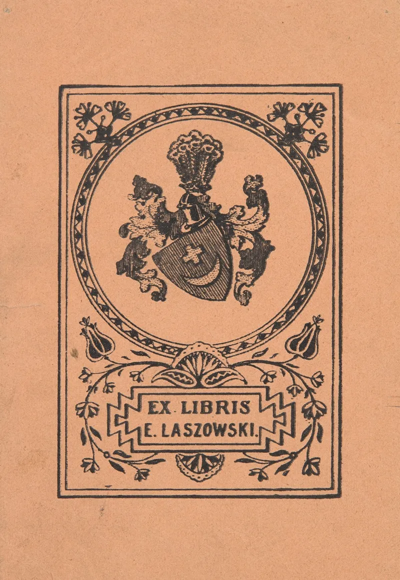 Bookplate Of Emil Laszowski B 1868 Wall Art by Antoni Steinbauer - High-Resolution Digital Print