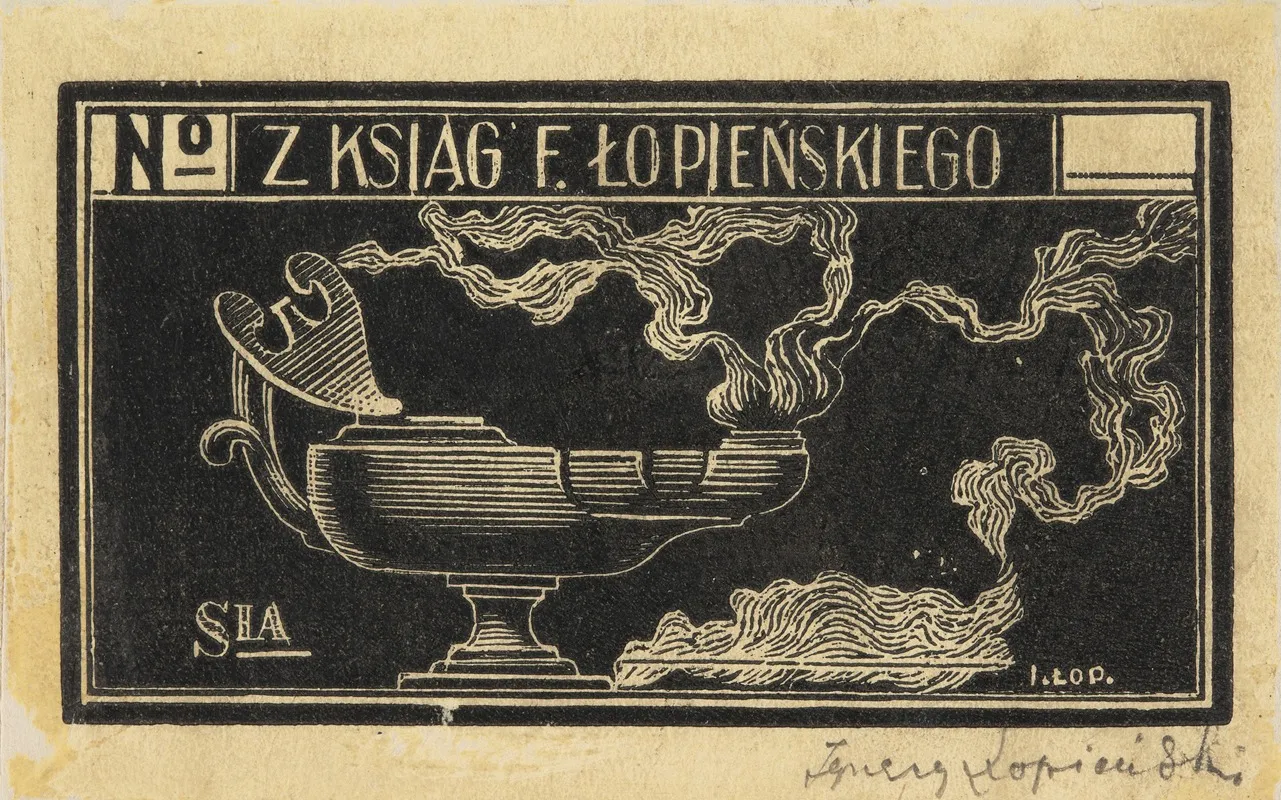 Bookplate Of Feiiks Lopienski 1866 1941 Wall Art by Ignacy Łopieński - High-Resolution Digital Print