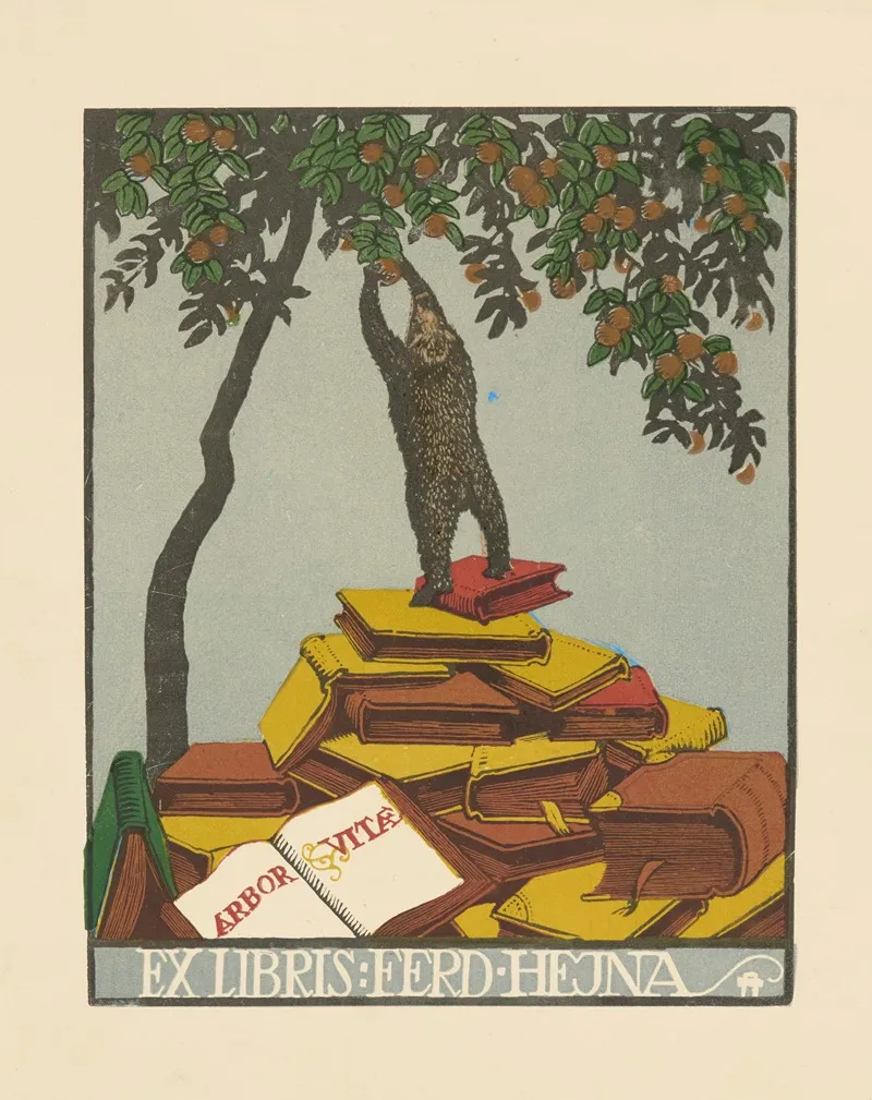 Bookplate Of Ferd Hejna