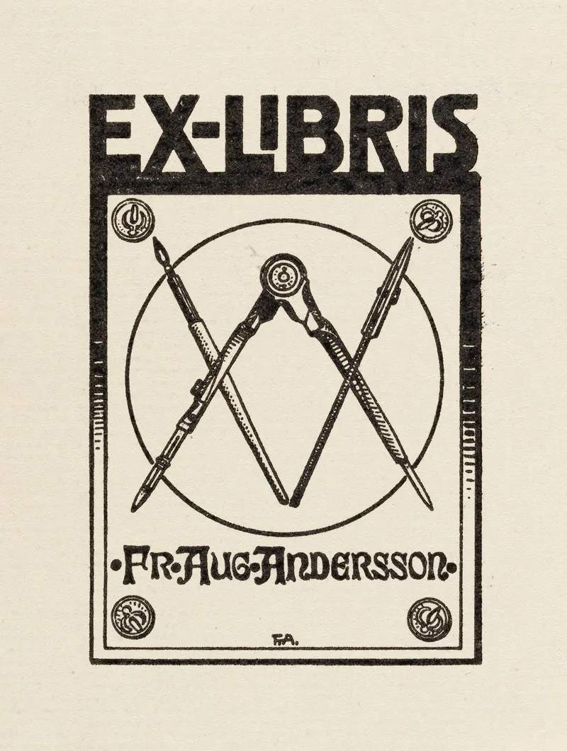 Bookplate Of Fr Aug Andersson Wall Art by Fredrik August Andersson - High-Resolution Digital Print