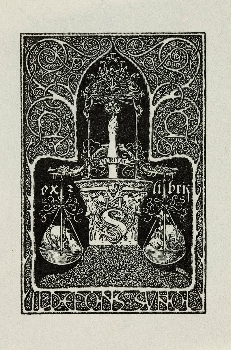 Bookplate Of Ildefons Sunol Wall Art by José Triadó - High-Resolution Digital Print