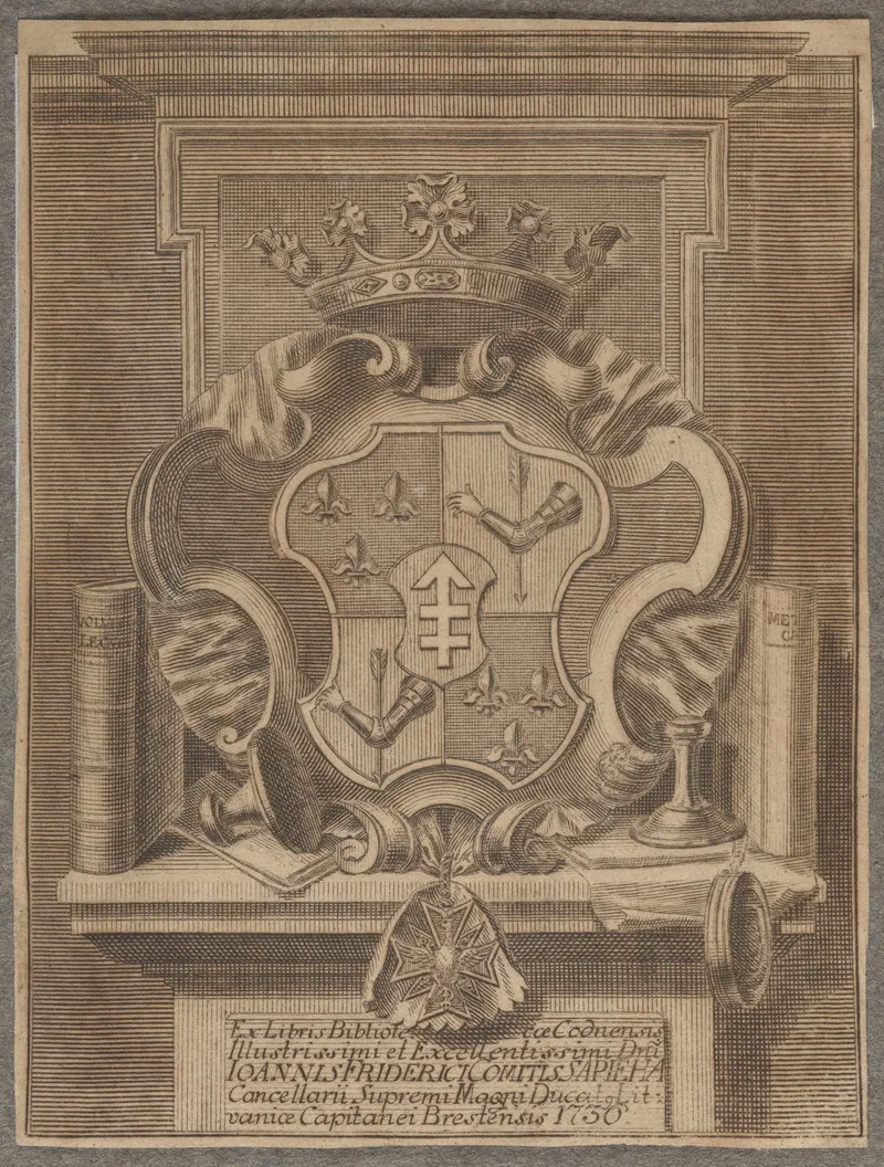 Bookplate Of Jan Fryderyk Sapieha Wall Art by Jan Fryderyk Mylius - High-Resolution Digital Print