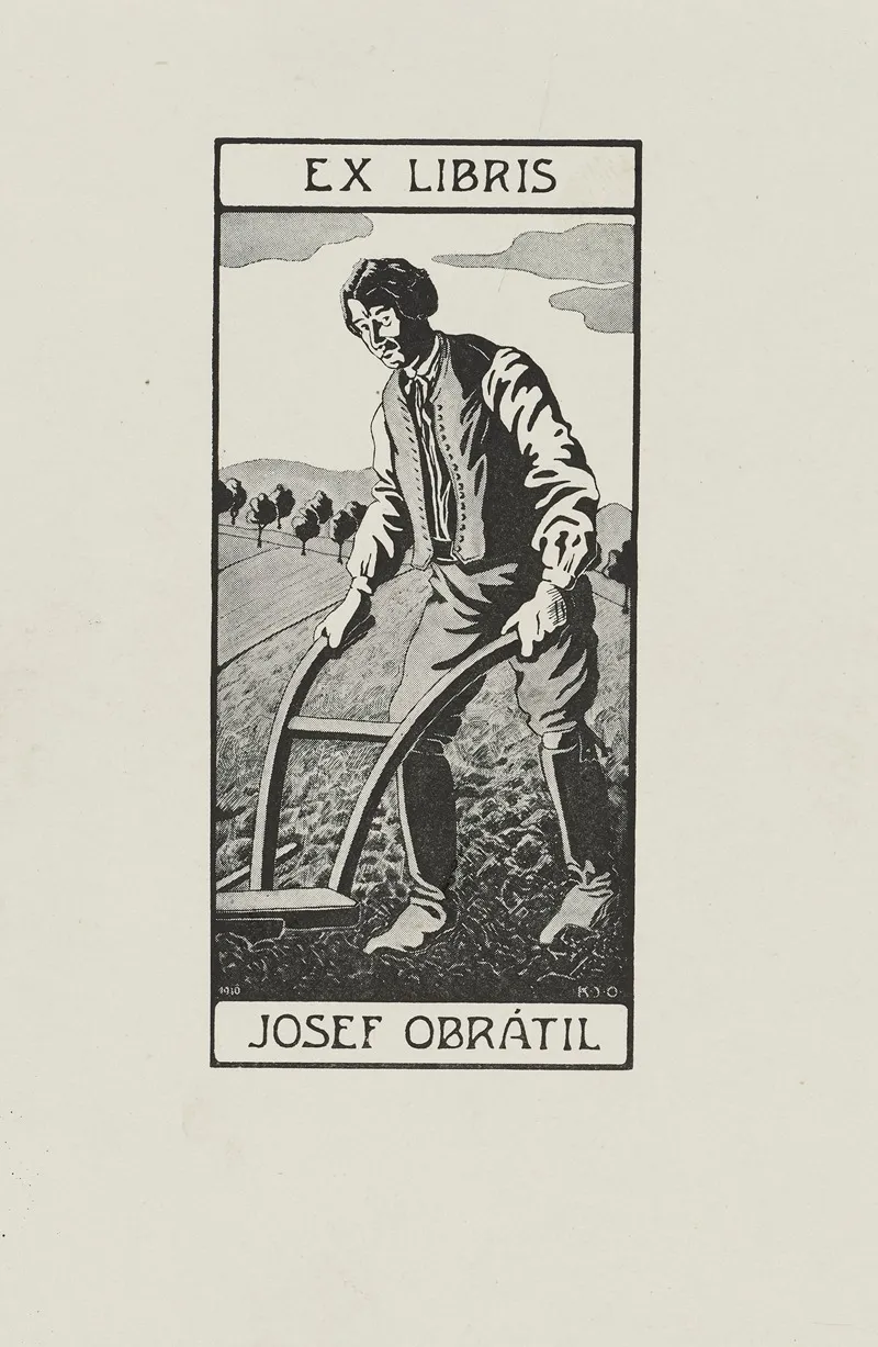 Bookplate Of Josef Obratil Obratil Wall Art by Karel Jaroslav Obrátil - High-Resolution Digital Print