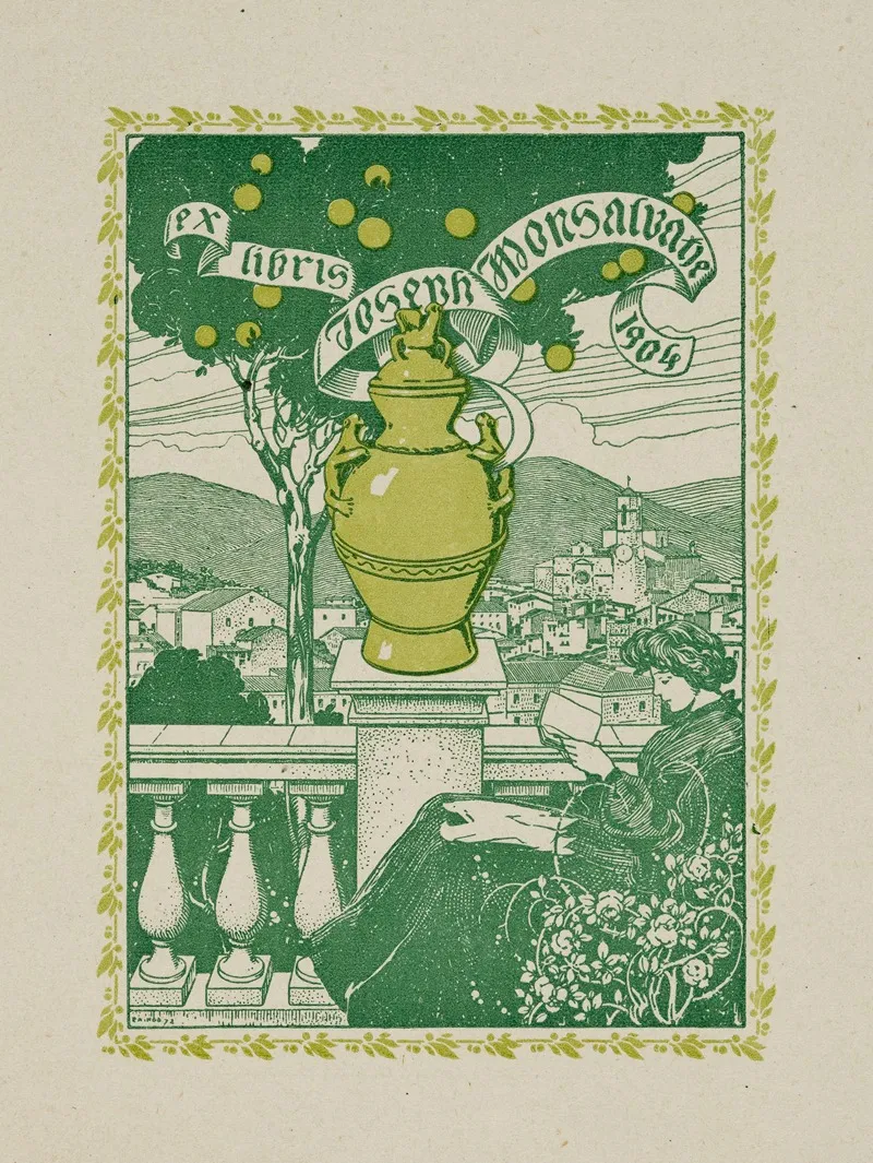Bookplate Of Joseph Monsalvatje Wall Art by José Triadó - High-Resolution Digital Print
