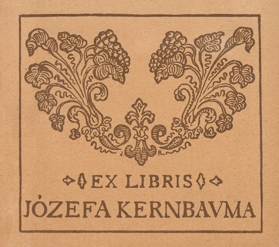 Bookplate Of Jozef Kernbaum 1856 1939 Wall Art by Jadwiga Handelsman - High-Resolution Digital Print