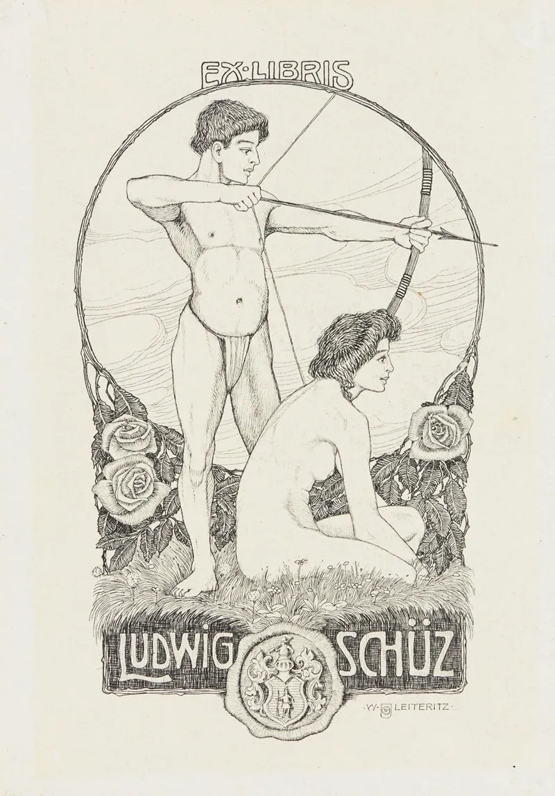 Bookplate Of Ludwig Schuz Wall Art by Woldemar Leiteritz - High-Resolution Digital Print