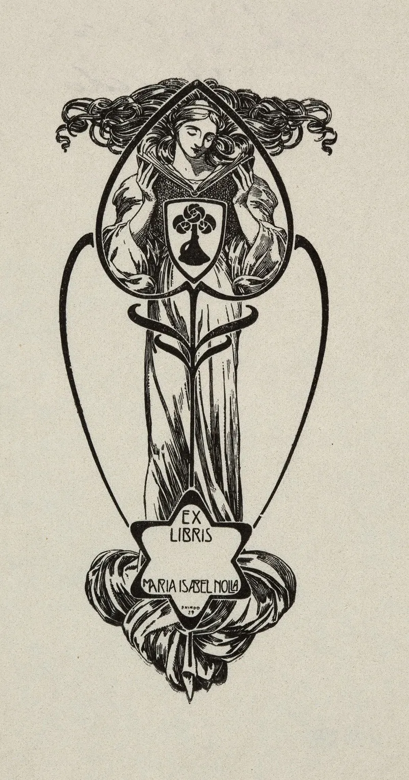 Bookplate Of Maria Isabel Nolla Wall Art by José Triadó - High-Resolution Digital Print