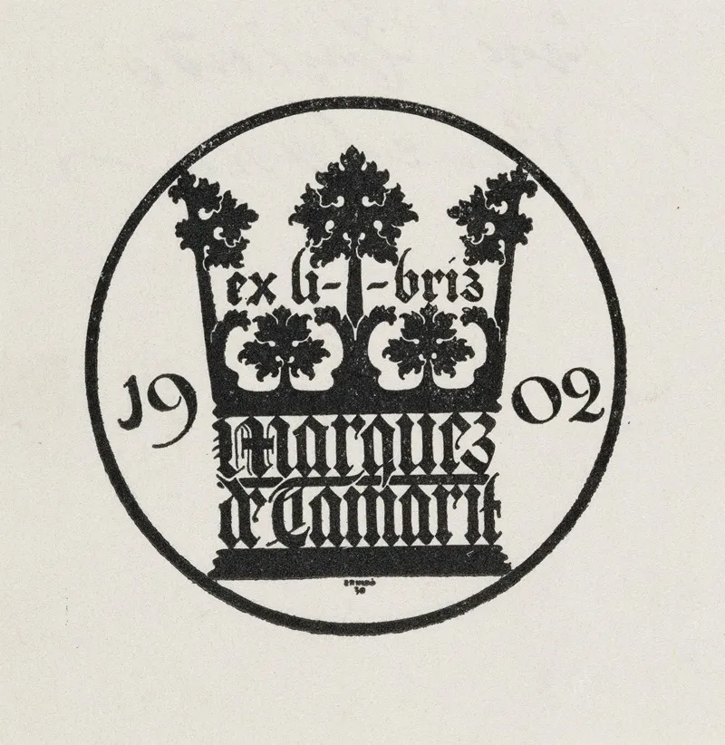 Bookplate Of Marques De Tamarit Josep De Suelves Montagut Wall Art by José Triadó - High-Resolution Digital Print