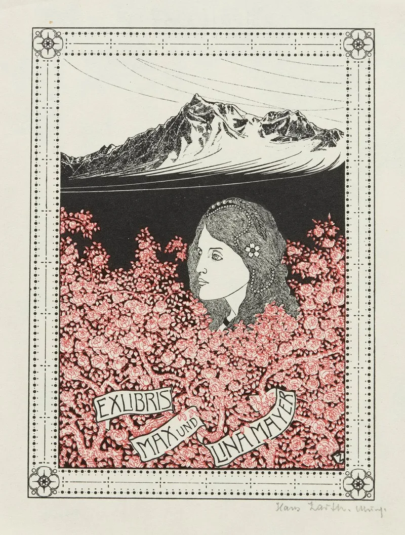 Bookplate Of Max Und Lina Mayer Wall Art by Hans Zarth - High-Resolution Digital Print