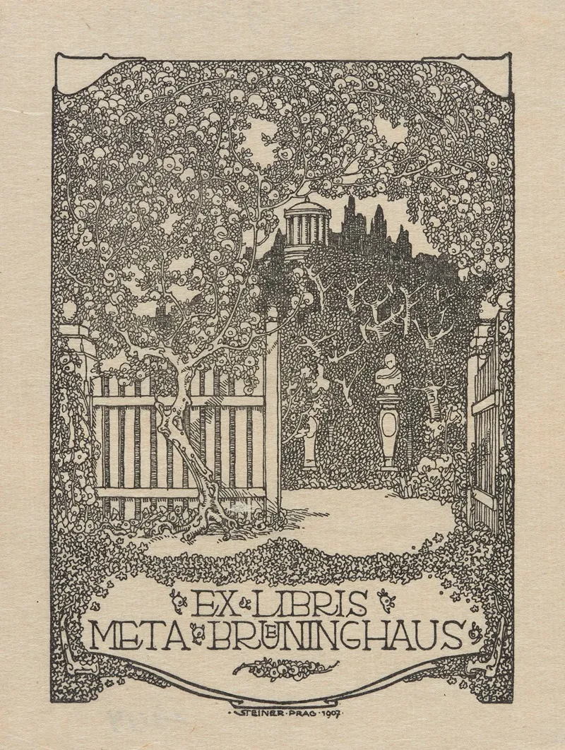 Bookplate Of Meta Breuninghaus Wall Art by Hugo Steiner-Prag - High-Resolution Digital Print