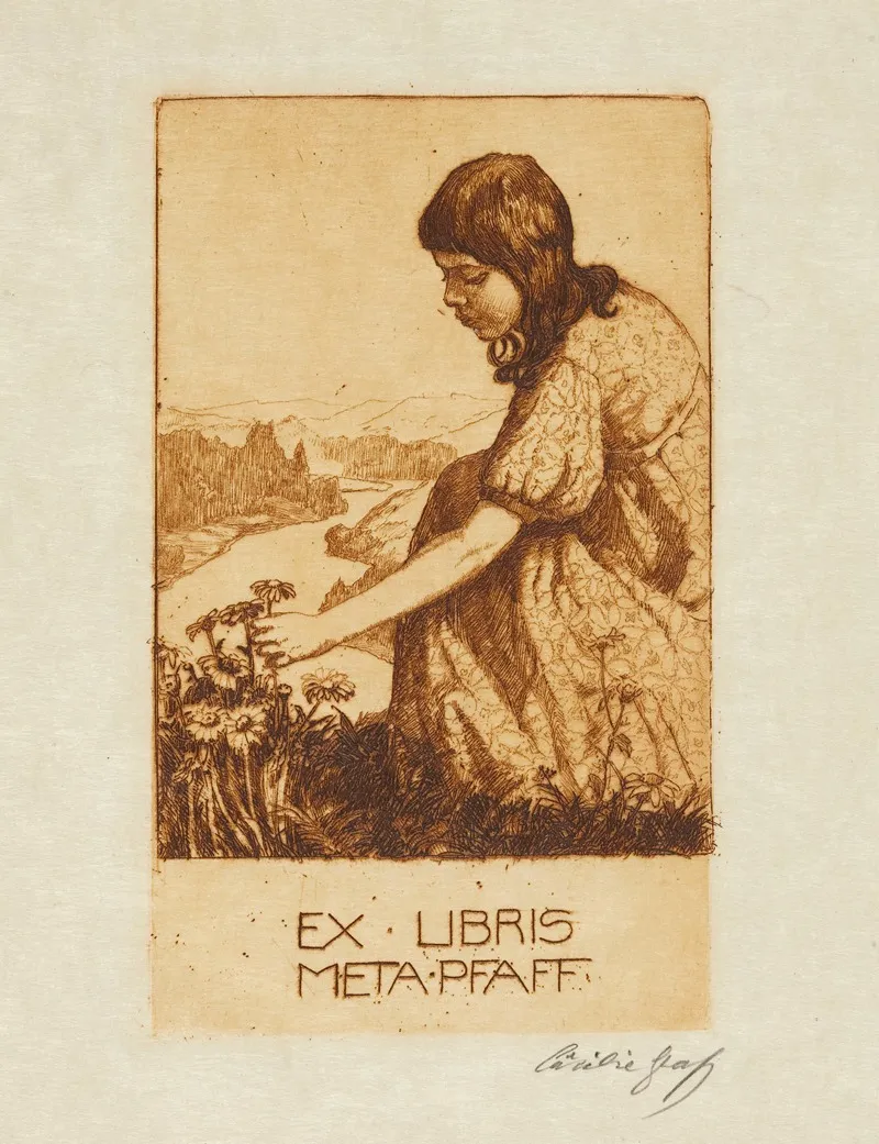 Bookplate Of Meta Pfaff Wall Art by Cäcilie Graf-Pfaff - High-Resolution Digital Print
