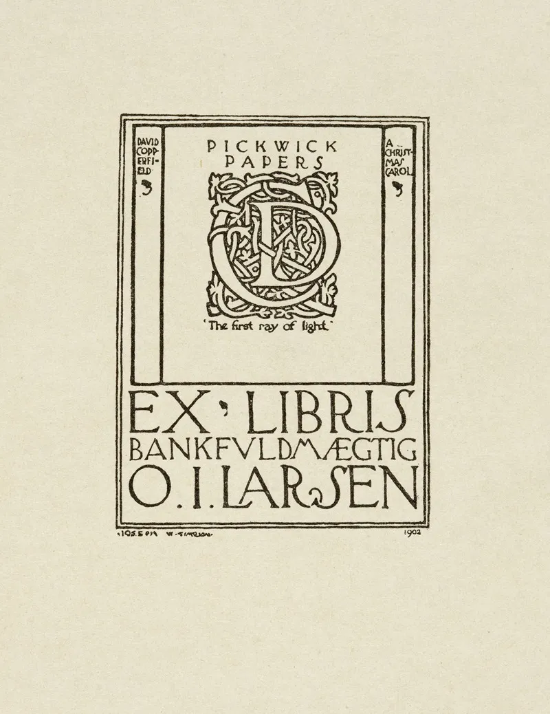 Bookplate Of O I Larsen Wall Art by Joseph W. Simpson - High-Resolution Digital Print