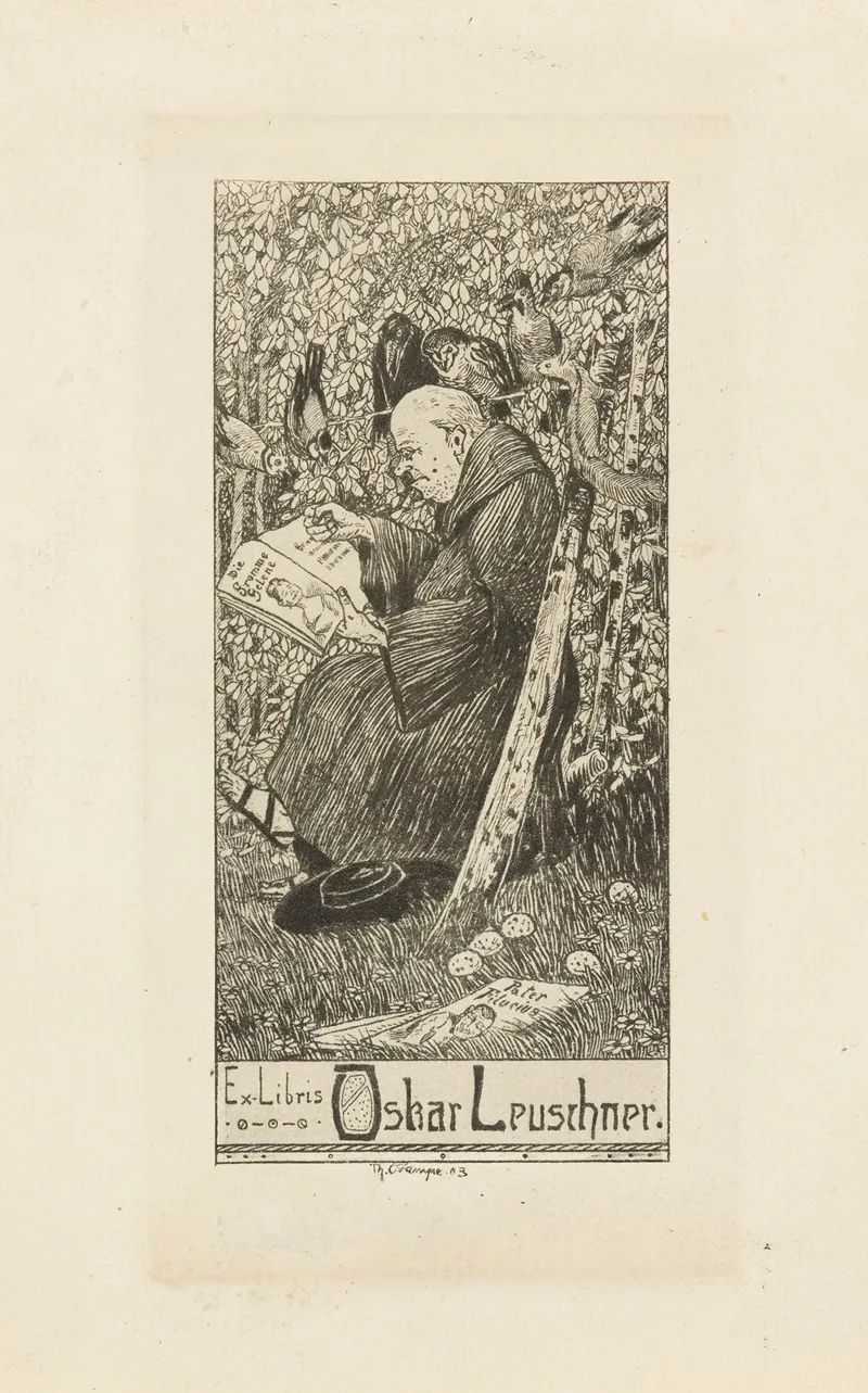 Bookplate Of Oskar Leuschner Wall Art by Theodor Crampe - High-Resolution Digital Print