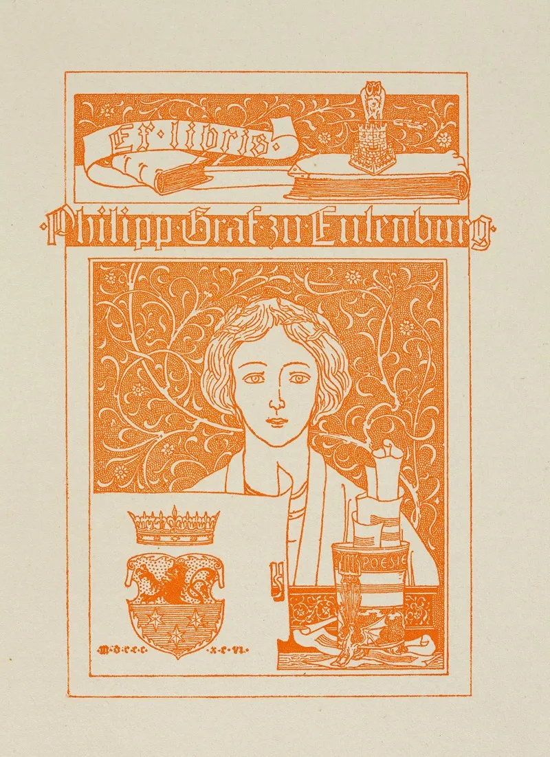 Bookplate Of Philipp Graf Zu Eulenburg Wall Art by Joseph Sattler - High-Resolution Digital Print