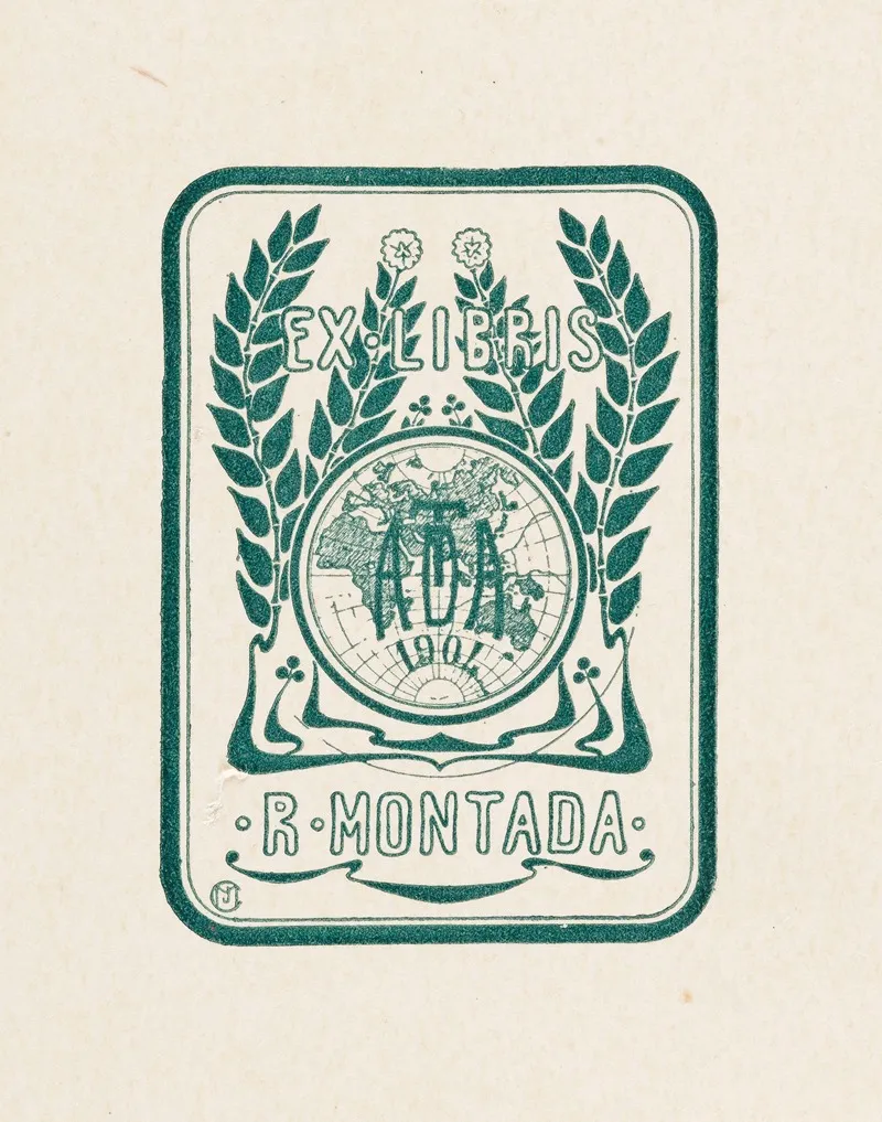 Bookplate Of R Montada Wall Art by Jordi Monsalvatge i Castanys - High-Resolution Digital Print