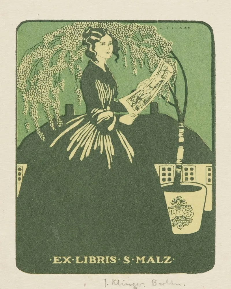 Bookplate Of S Malz 2 Wall Art by Julius Klinger - High-Resolution Digital Print