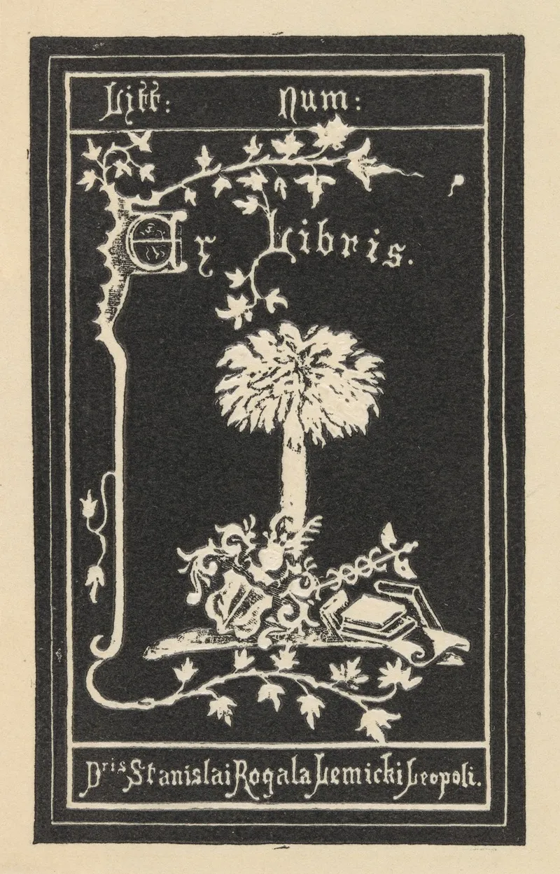 Bookplate Of Stanislaw Rogal Lewicki 1879 1928 Wall Art by F. Rybicki - High-Resolution Digital Print
