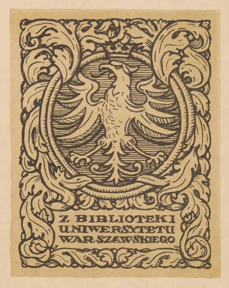 Bookplate Of The University Of Warsaw Library Wall Art by Józef Tom - High-Resolution Digital Print