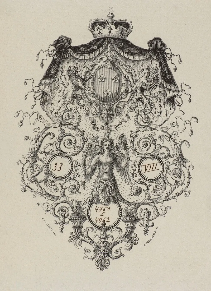 Bookplate Of The Von Arenberg Family Christus Protector Meus