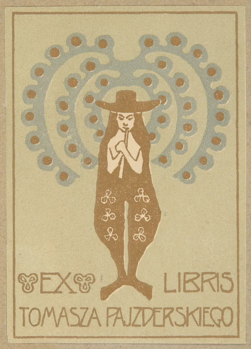 Bookplate Of Thomas Pajzderski 1864 1908 Wall Art by Wanda Gołębiowska - High-Resolution Digital Print